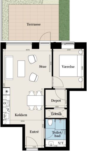 Plantegning for: 46, st. tv.