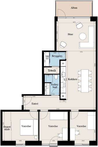 Plantegning for: 46, 3. sal mf.