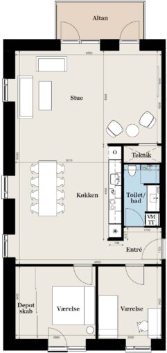 Plantegning for: 46, 3. sal th.