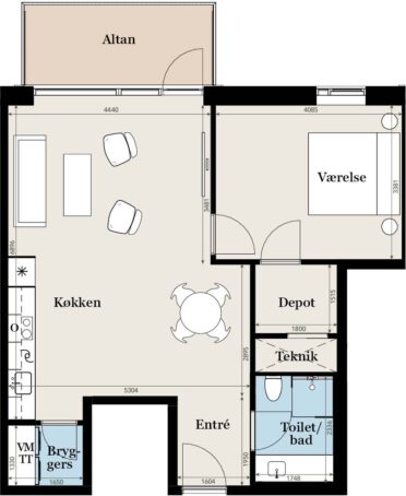 Plantegning for: 46, 5. sal tv.