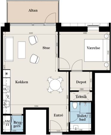 Plantegning for: 46, 6. sal tv.