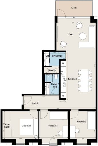 Plantegning for: 46, 6. sal mf.