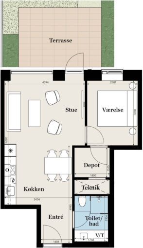 Plantegning for: 48, st. tv.