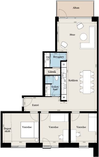 Plantegning for: 48, 1. sal mf.