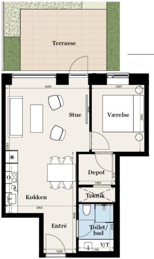 Plantegning for: Gammelhavn 48, st. tv.