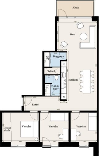 Plantegning for: Gammelhavn 48, 2. sal mf.
