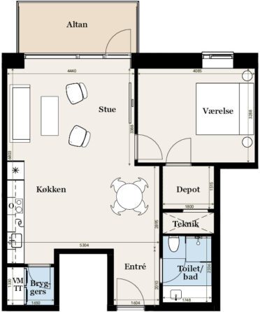 Plantegning for: Gammelhavn 48, 3. sal tv.