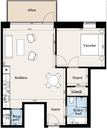 Plantegning for: Gammelhavn 48, 5. sal tv.