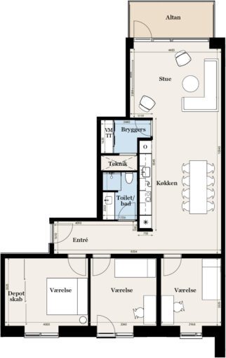 Plantegning for: Gammelhavn 48, 5. sal mf.