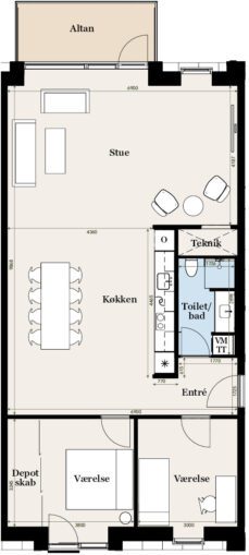 Plantegning for: Gammelhavn 48, 6. sal th.